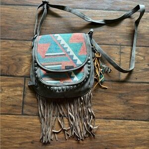 Bohemian Fringe Crossbody Bag - Multicolor